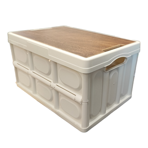 Crate Fold Flat & Wooden Lid White - Various Sizes