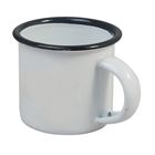 Mug Espresso White Enamel Grey Rim  100ml 5.3x5cm