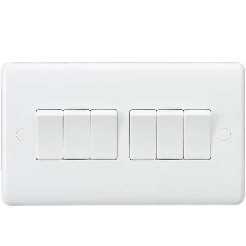 Light Switch 2 Way 10Amp CURVED EDGE Various Sizes