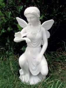 Garden Ornament FAIRY WITH BUTTERFLY WHITE Colour 46cm