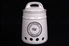 Garlic Storage Jar & Lid White Ceramic French Design