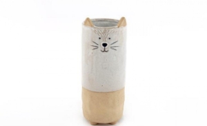 Vase Stoneware Cat 14.5cm