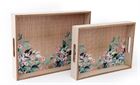 Tray Bamboo Sage & Pink Blossom Print - Various Sizes