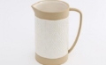 Watering Jug Ceramic 20x18.5cm DAISY Print Beige & White