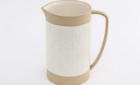 Watering Jug Ceramic 20x18.5cm DAISY Print Beige & White
