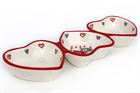Dish Triple Ceramic Double Heart Design 31.5x12cm