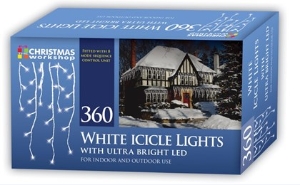 Christmas Lights  360 LED White Icicle Chaser