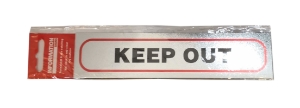 Sign Self Ad. 170x40mm KEEP OUT