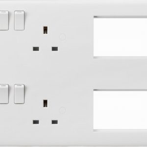Socket Multimedia Plate 4Gang & 8Module CURVED EDGE