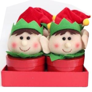 Christmas Ornament Elf in a Red Pot 8cm