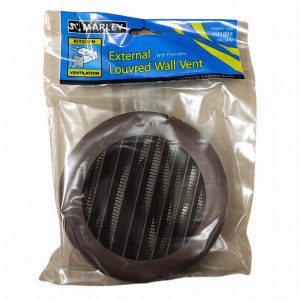 Vent Fixed Louvre 100mm/4" Brown Inc. Fly Screen