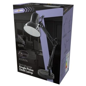 Desk Lamp Swing Arm POWERMASTER Black ES 40Watt  D
