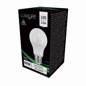 Lamp Low Energy LED GLS Pattern 8.5>60Watt ES 400K CW Op.