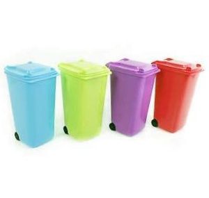 Bin Mini Plastic Wheelie Bin Design Solid Colour [+A]  D