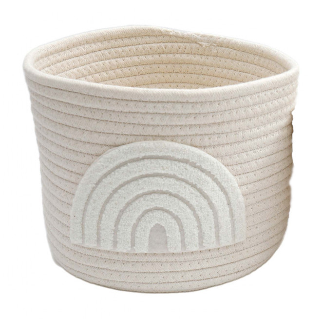 Storage Basket Round Cotton Abstract Arch Design Medium