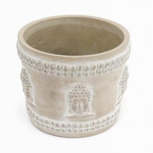 Planter Buddha Design Grey Cement 16cm