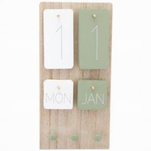 Wall Plaque Metal & MDF 32.5cm CALENDAR