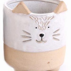 Planter Stoneware Cat 14.5cm