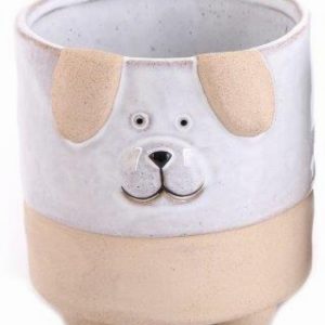 Planter Stoneware Dog 14.5cm