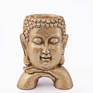 Planter BUDDHA Head 17x14cm Gold
