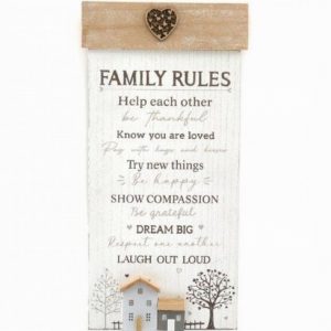 Wall Plaquue FAMILY RULES 50x25cm