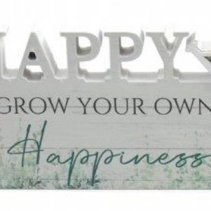Wall Plaque Cut Out HAPPY 18x10cm