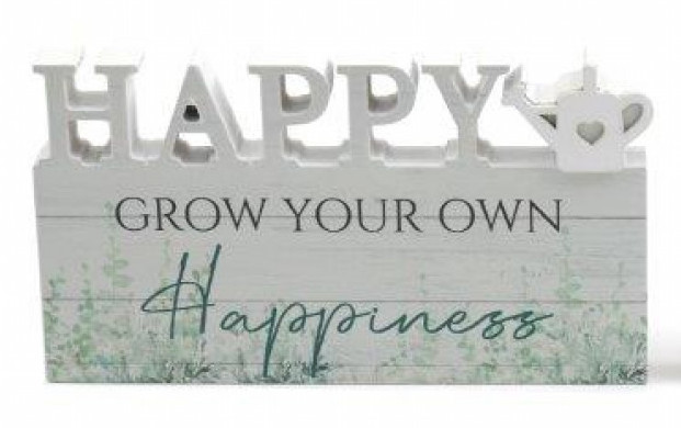 Wall Plaque Cut Out HAPPY 18x10cm