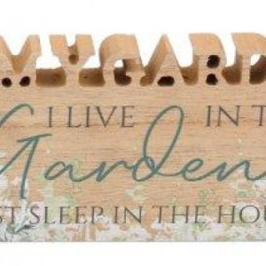 Wall Plaque Cut Out I LOVE MY GARDEN 18x10cm