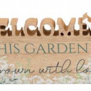 Wall Plaque Cut Out WELCOME 18x10cm