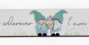 Wall Plaque Floral Gnome Design YOU 80x10cm