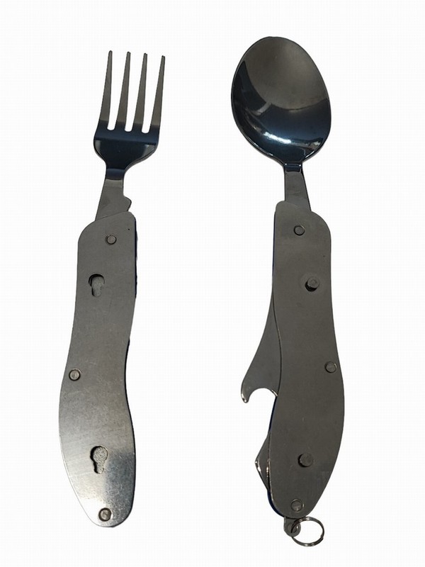 Cutlery Set WARRIOR Camping Folding Blue - Image 2
