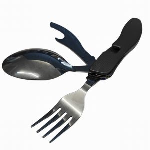 Cutlery Set WARRIOR Camping Folding Black