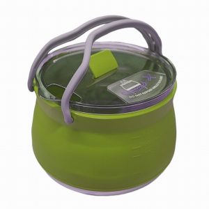 Saucepan WARRIOR Camping Silicone Collapsible Light Green