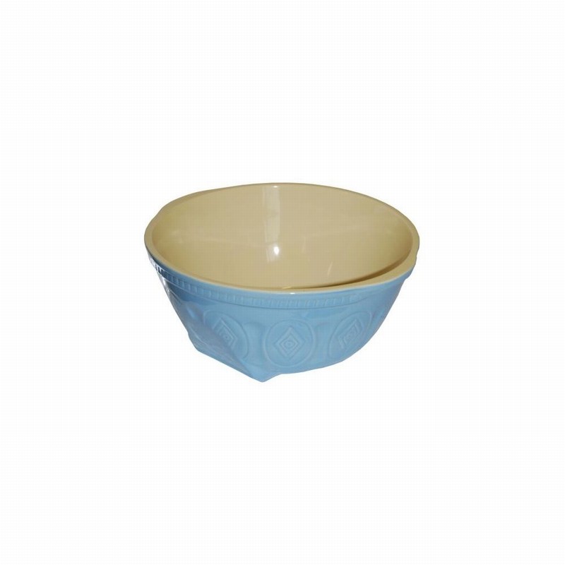 Bowl Mixing 26cm 11" Stoneware Blue & Cream Apprx.2800ml D