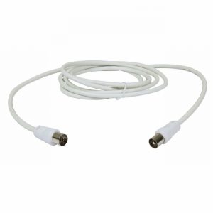 Lead Coaxial Plug to Coaxial Socket 2Mtr. White
