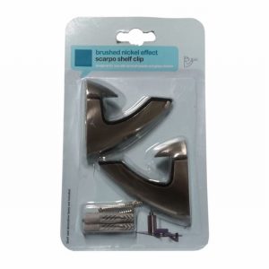 Shelf Clip Satin Nickel 4>25mm Cap. x2 D