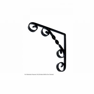 Shelf Bracket Scroll 10"x10" Black [+B]  D