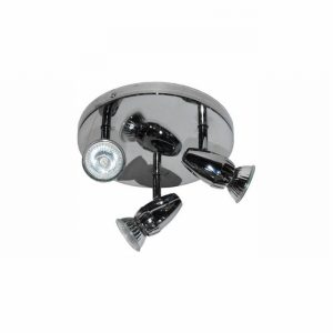 Spot Light Fitting CUBA 3Arm Circular Plate GU10 Chrome