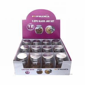 Storage Jar Glass & Metal Screw Down Lid