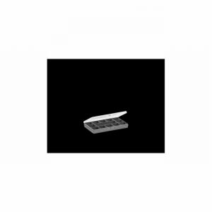 Box & Hinged Lid Organiser 13Div. Graphite & Clear 17cm