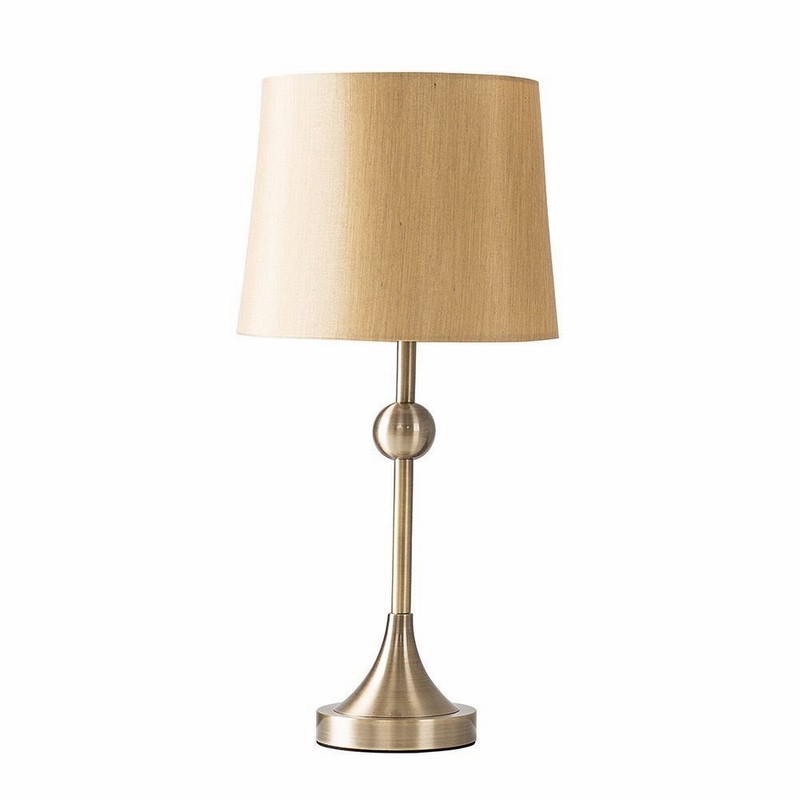 Table Lamp GILLESPIE Ant. Brass & Shade SES