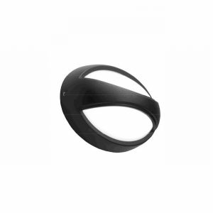 Light Exterior Bulkhead Black & Glass Oval 5Watt LED