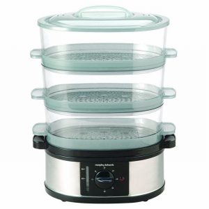 Steamer 9Ltr. 3Tier Black & SS