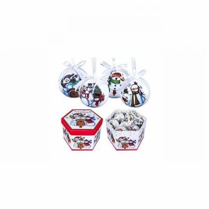 Christmas Tree Bauble Snowman Decoupage x14