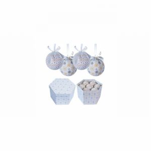 Christmas Tree Bauble Frosted Decoupage x14