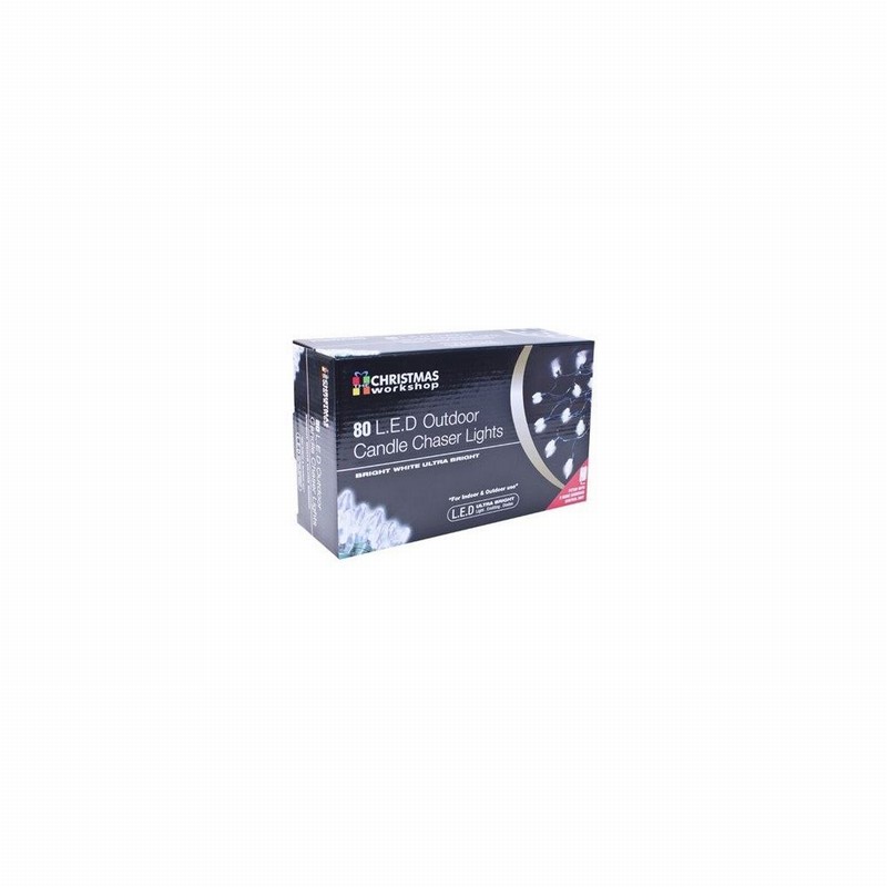 Christmas Lights 80 LED Clear Candle Chaser