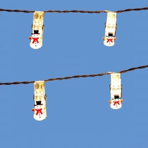 Christmas Lights LED Snowman x10 on String
