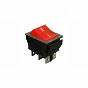 Switch Rocker Red+Neon 250v 15amp D