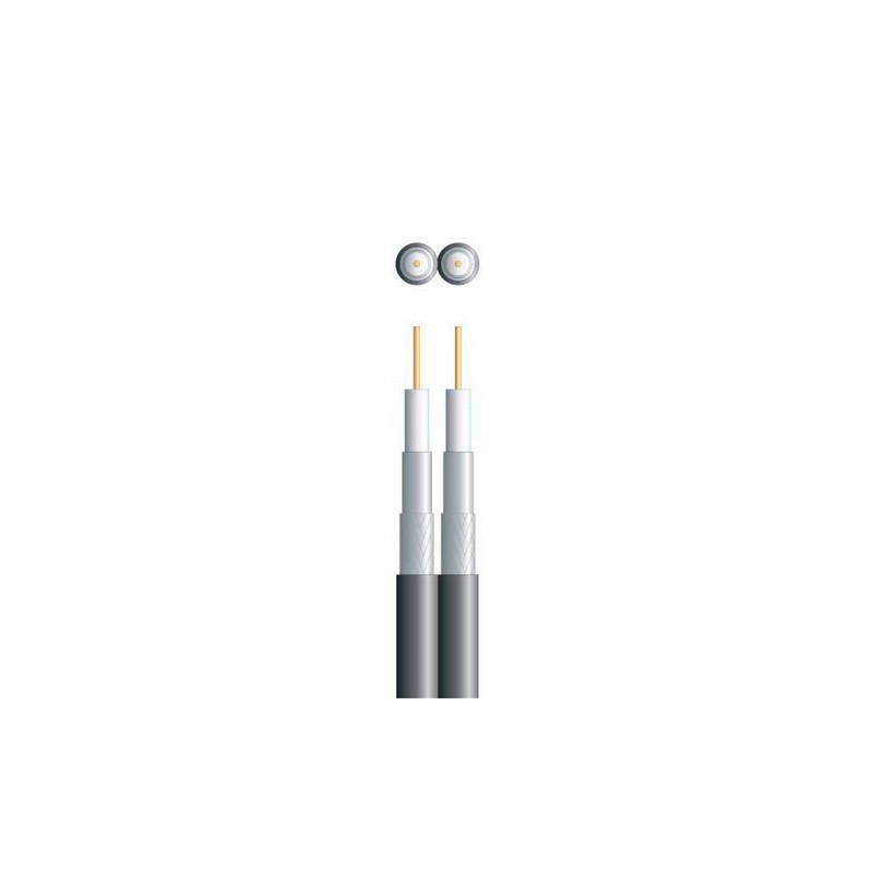Cable Coaxial Twin Satellite Black 25Mtr.