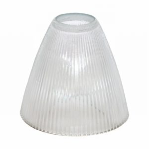 Shade Glass Ribbed Cone Clear